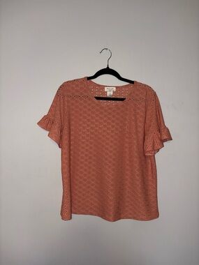 Kim & Cami ~ Pink Eyelet Blouse